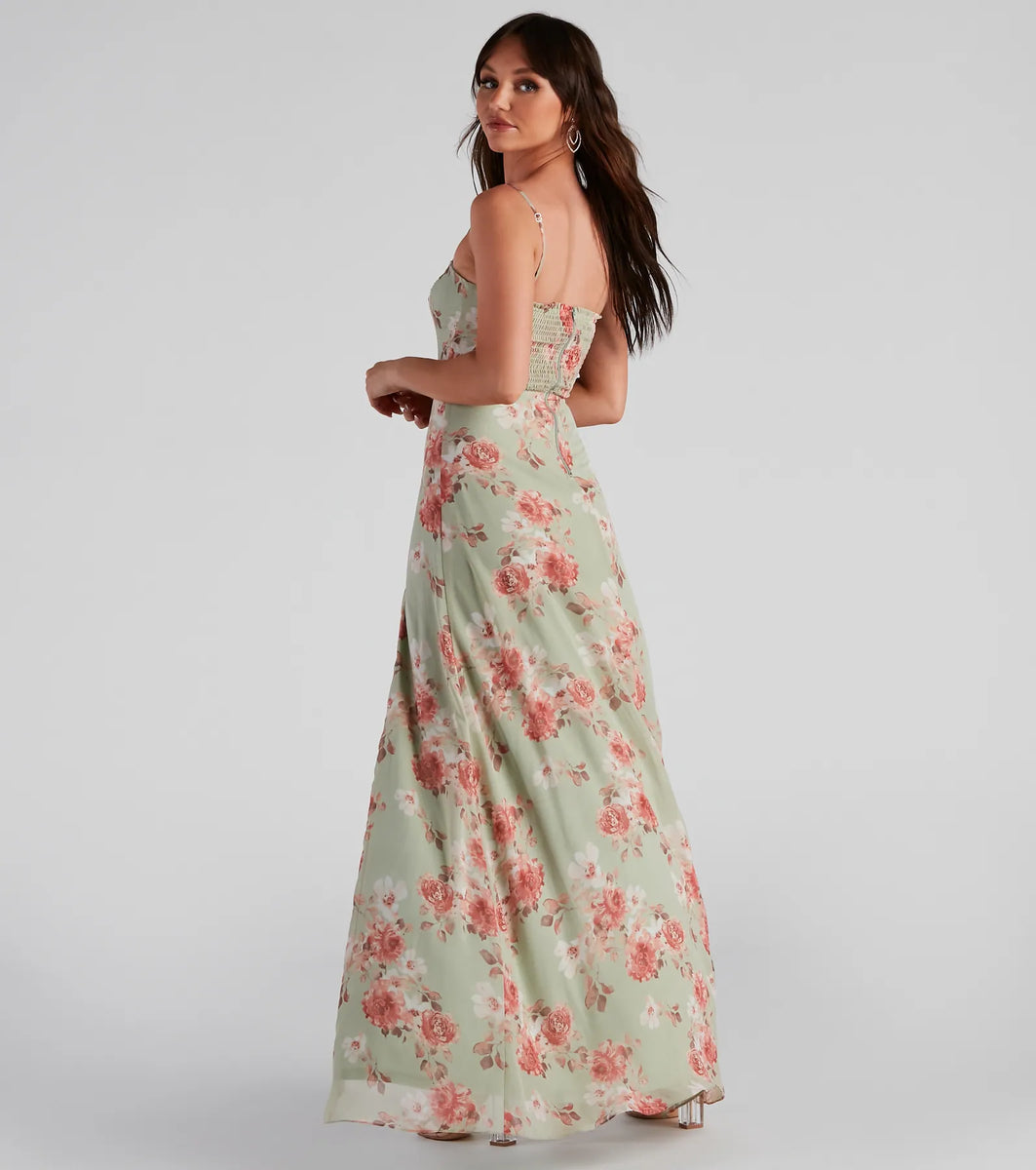 Bretly Formal Floral Chiffon Dress | Windsor
