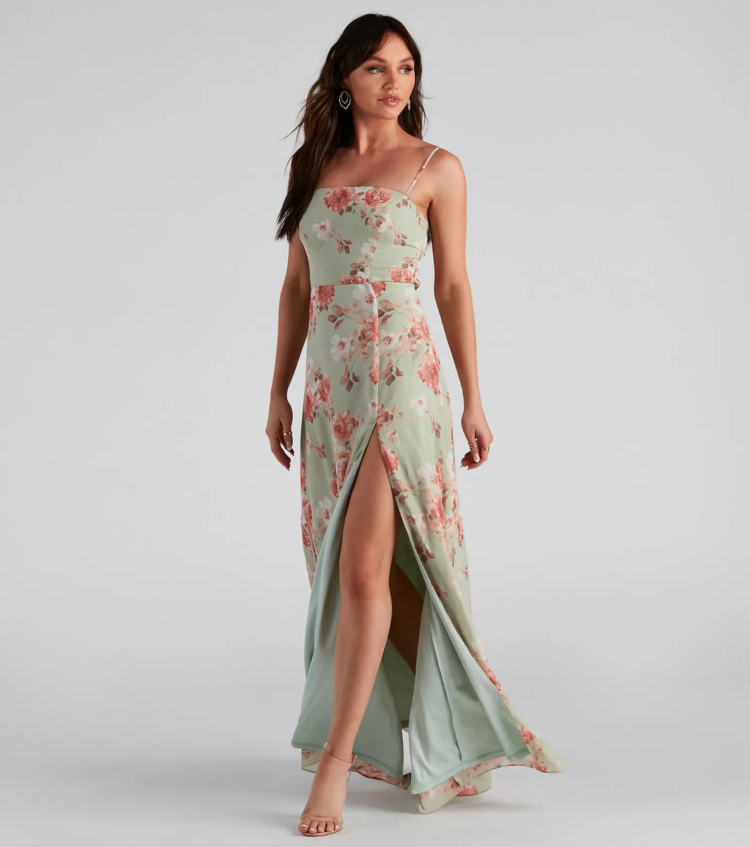 Bretly Formal Floral Chiffon Dress | Windsor