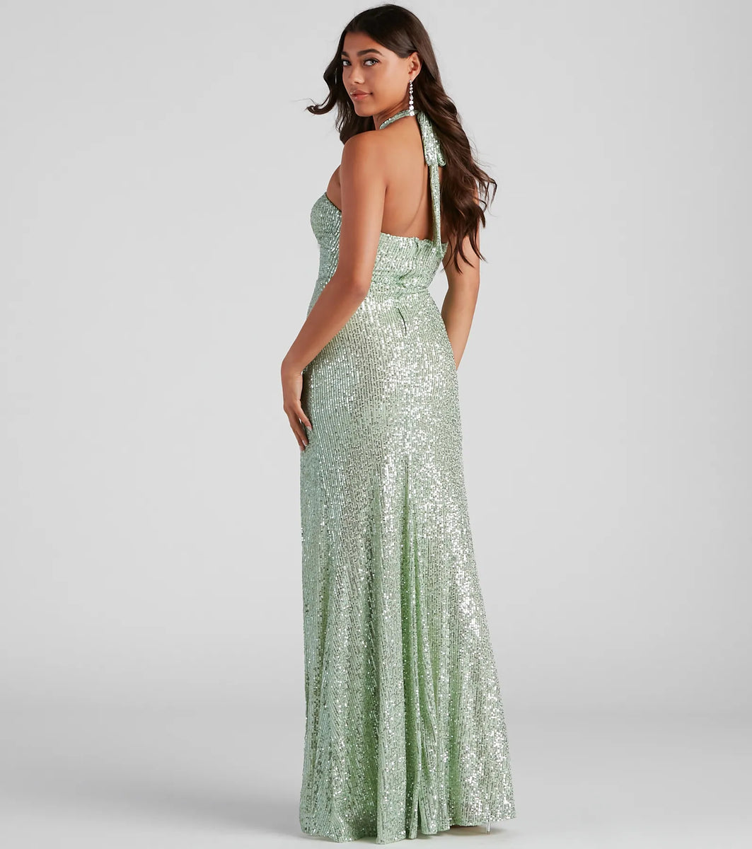 Kasey Formal Sequin Halter Dress | Windsor Kasey Formal Sequin Halter Dress | Windsor