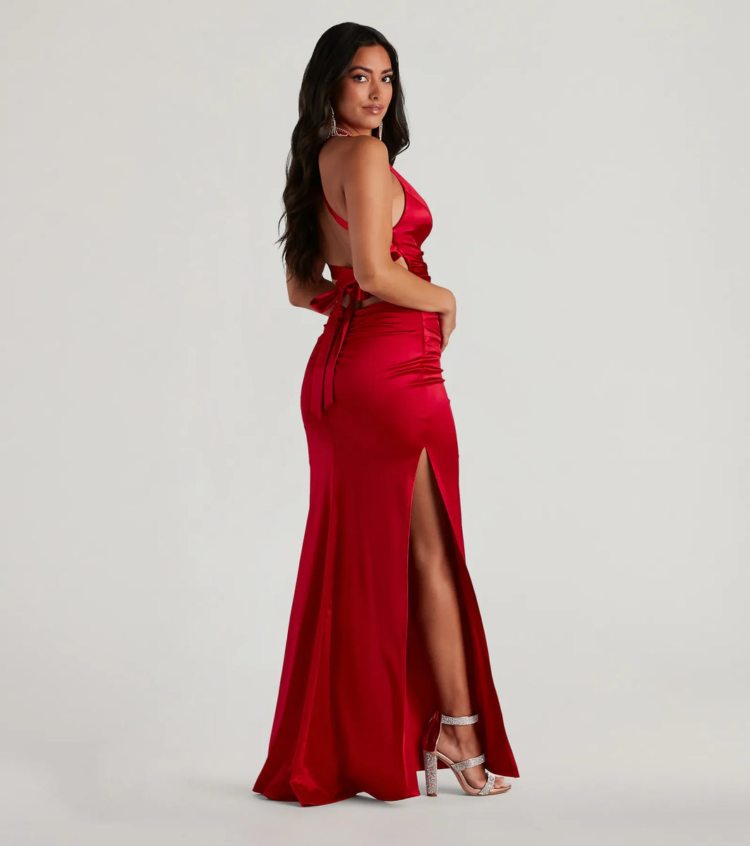 Sam Formal Satin Open Back Dress | Windsor Sam Formal Satin Open Back Dress | Windsor