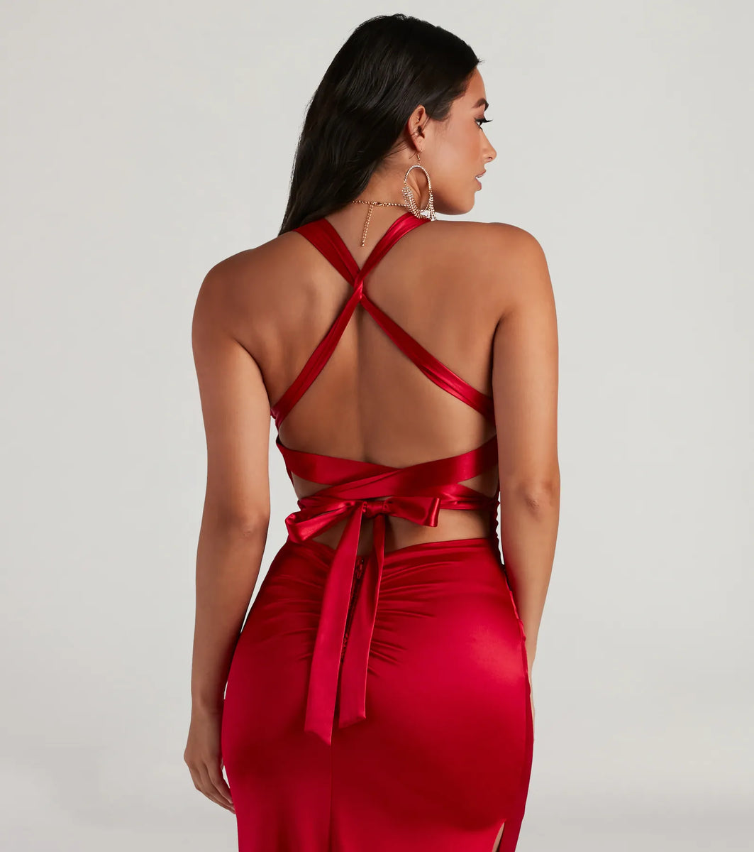 Sam Formal Satin Open Back Dress | Windsor Sam Formal Satin Open Back Dress | Windsor