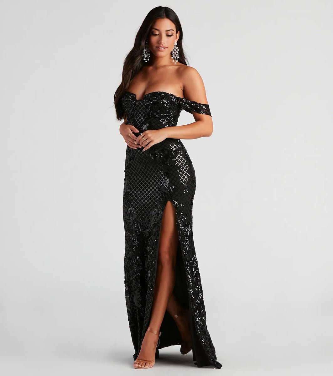 Peacock One Shoulder Chiffon and Sequin Mermaid Formal Dress main image 0