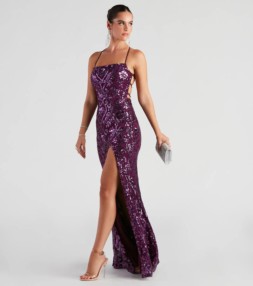 Lana Sequin Mesh Formal Dress | Windsor Lana Sequin Mesh Formal Dress | Windsor