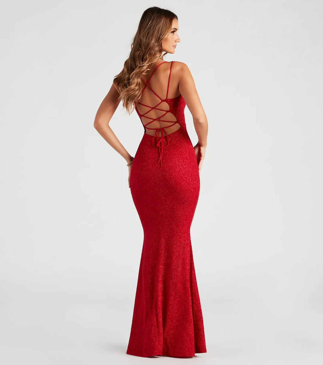 Rachel Formal Glitter Lace-Up Dress Rachel Formal Glitter Lace-Up Dress