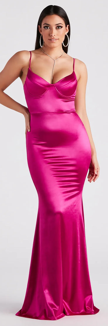 Penny Satin A-Line Formal Dress