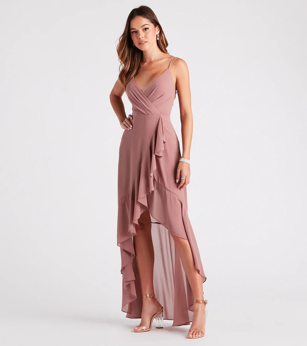 Gracie Formal Chiffon A-Line High Low Dress | Windsor
