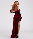 Anastasia Velvet Formal Dress And Gloves Set