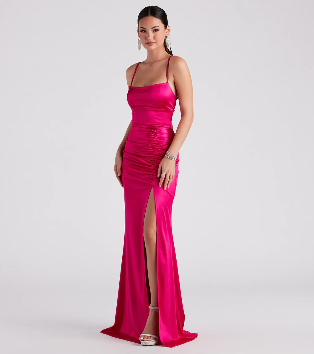 lucille formal satin mermaid dress Lucille Formal Satin Mermaid Dress