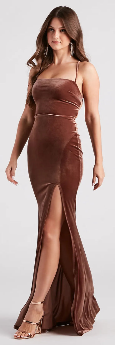 Donna Formal Velvet Long Mermaid Dress