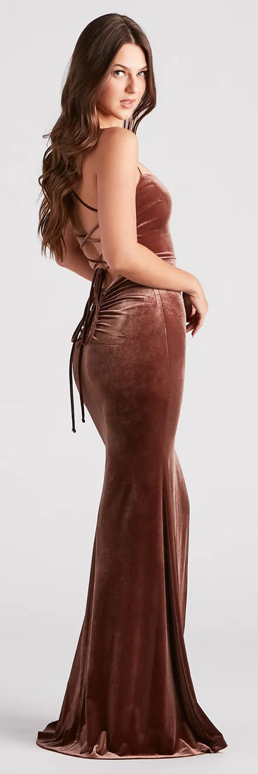 Donna Formal Velvet Long Mermaid Dress