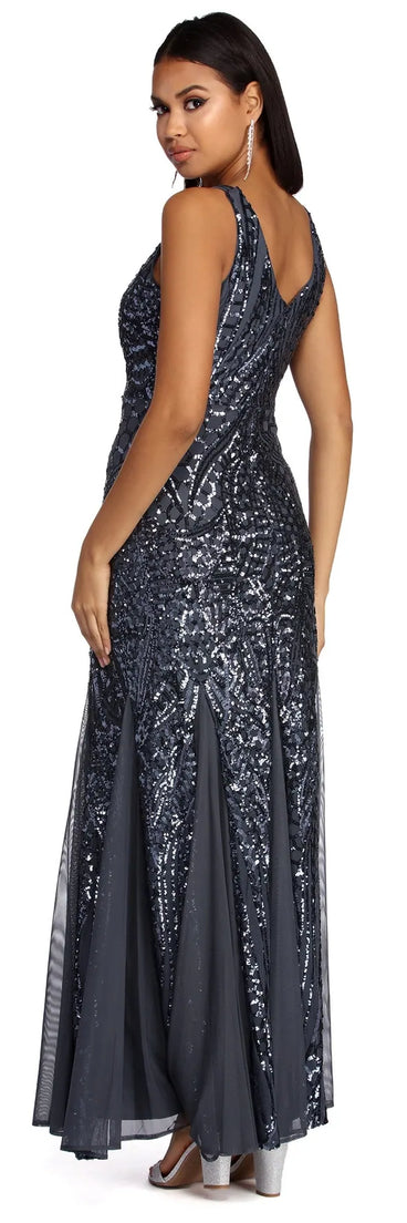 Ciara Formal Beaded And Sequin Dress