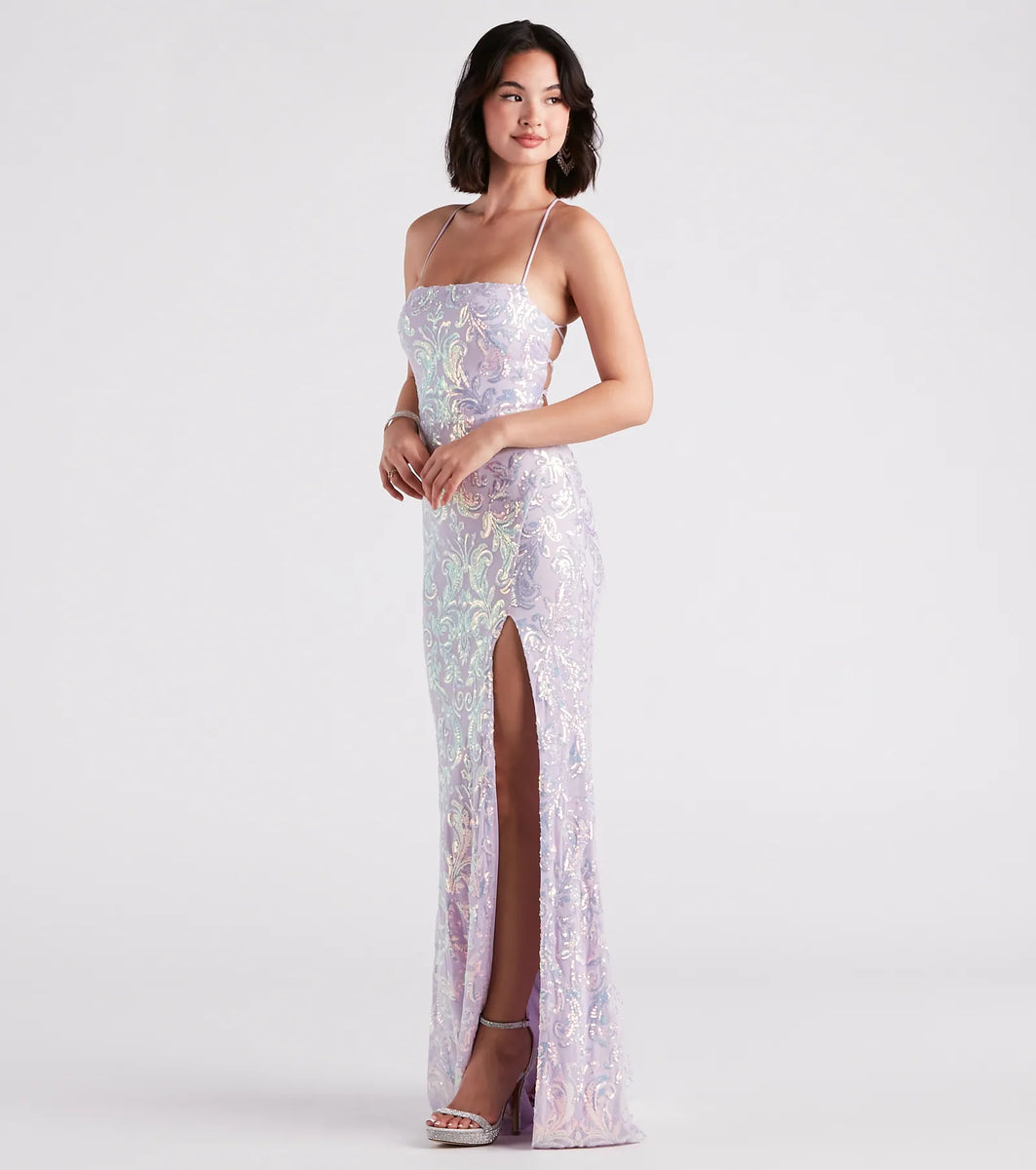 edlyn sequin lace up mermaid formal dress Edlyn Sequin Laceup Mermaid Formal Dress