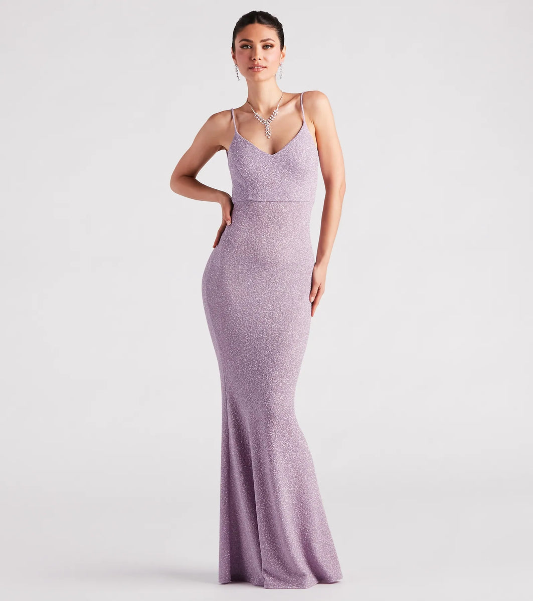 green emerald velvet dress Lila Formal Open-Back Sequin Mermaid Dress main image 0