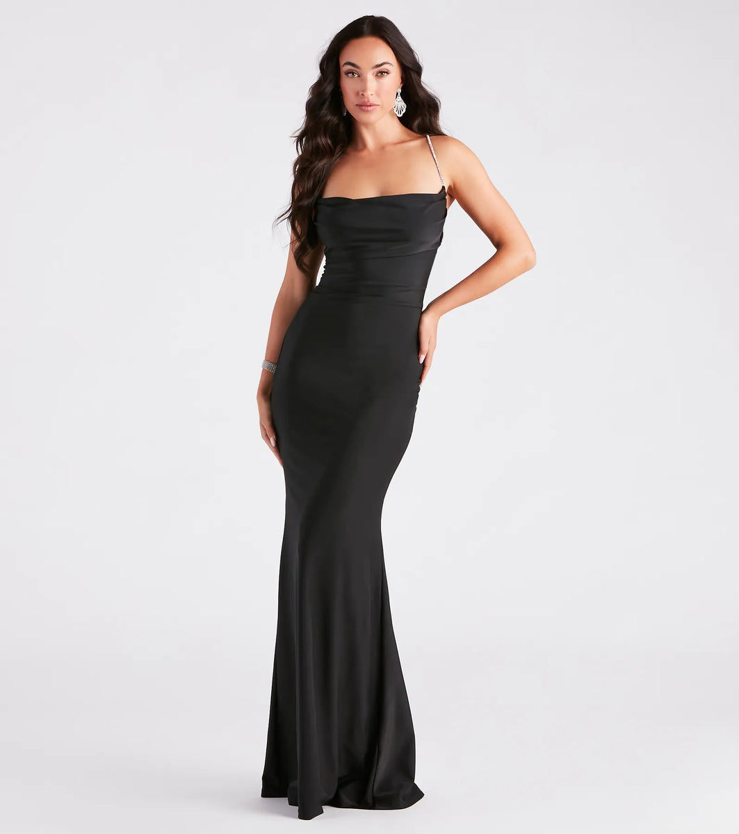 Marisol Formal Rhinestone Lace-Up Mermaid Dress | Windsor