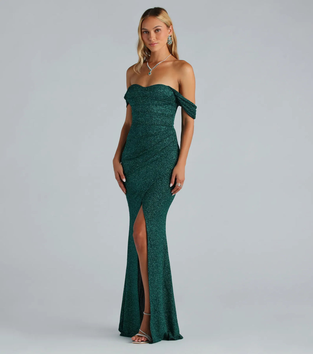Airlie Formal Glitter Off-The-Shoulder Dress | Windsor Airlie Formal Glitter Off-The-Shoulder Dress | Windsor