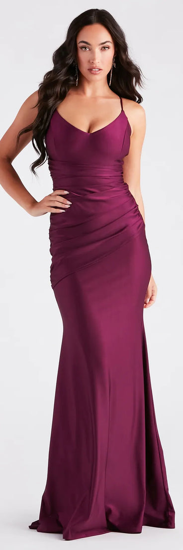 Jordan Formal Strappy Back Ruched Mermaid Dress