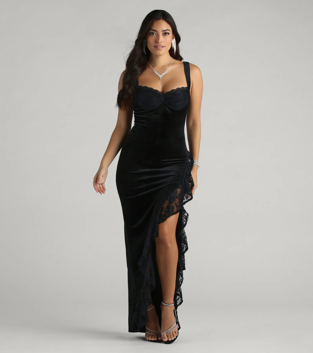 chinese dress ladies Mia Formal Velvet Corset Wrap Long Dress main image 0