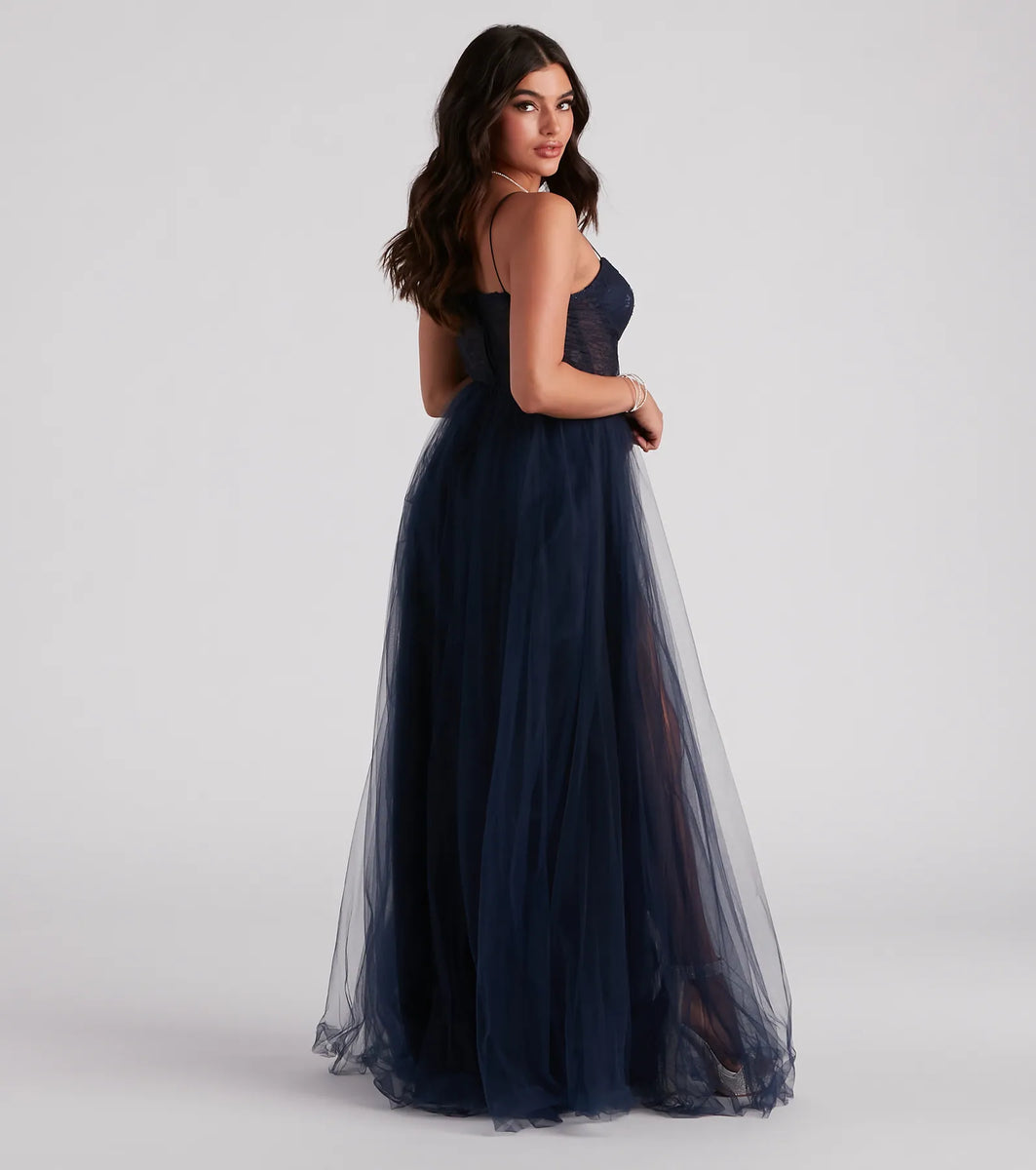 Hailey Lace Bustier Tulle Formal Dress | Windsor Hailey Lace Bustier Tulle Formal Dress | Windsor