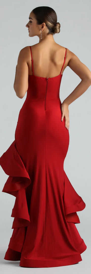 Darcy Formal Ruffled High-Low Mermaid Dress