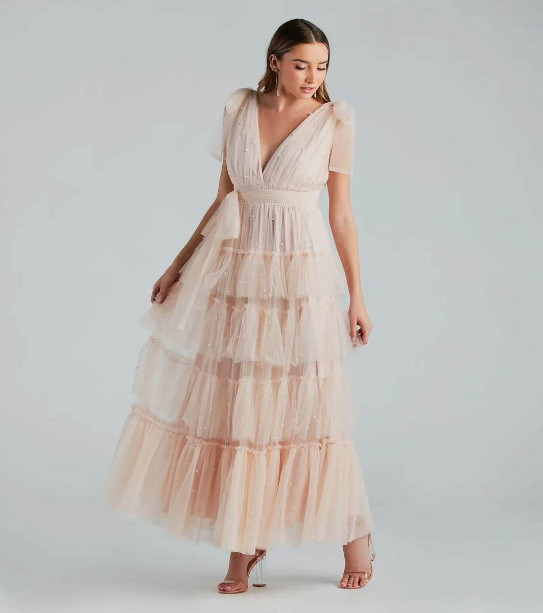 トップス theredthread S ruffle tulle dress THEREDTHREAD】S ruffle tulle dress