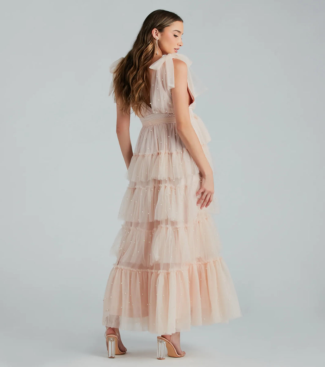 トップス theredthread S ruffle tulle dress THEREDTHREAD】S ruffle tulle dress