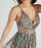 Shine bright in the Ayva A-Line Glitter Sequin Tulle Formal Dress, a glamorous royal blue sequin dress that captures the light beautifully, ideal for an NYE party dress, wedding guest dress, or military ball gown.