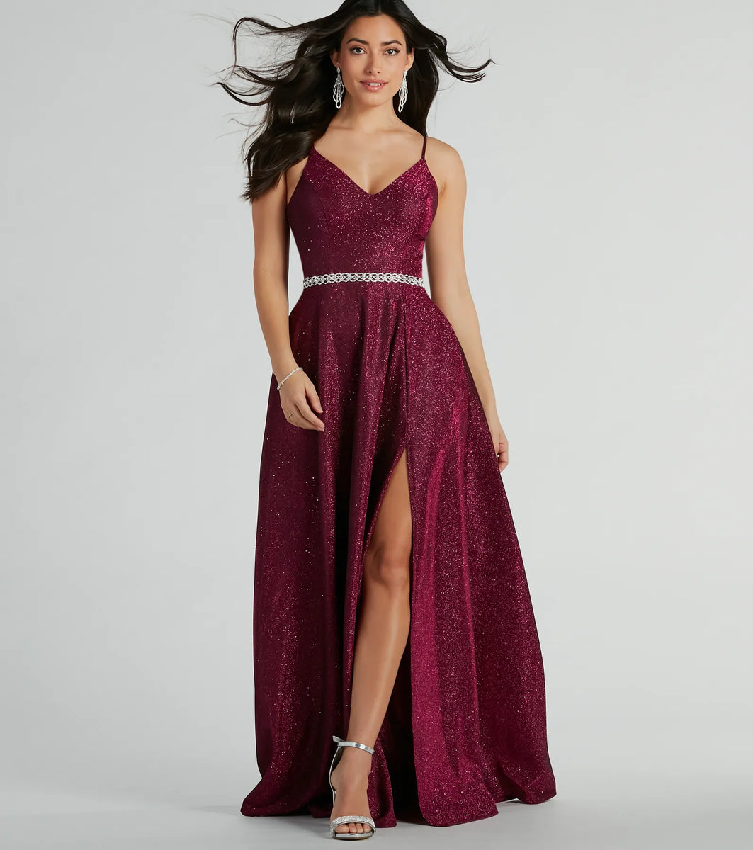 Tanya Formal Glitter A-Line Long Dress | Windsor Tanya Formal Glitter A-Line Long Dress | Windsor