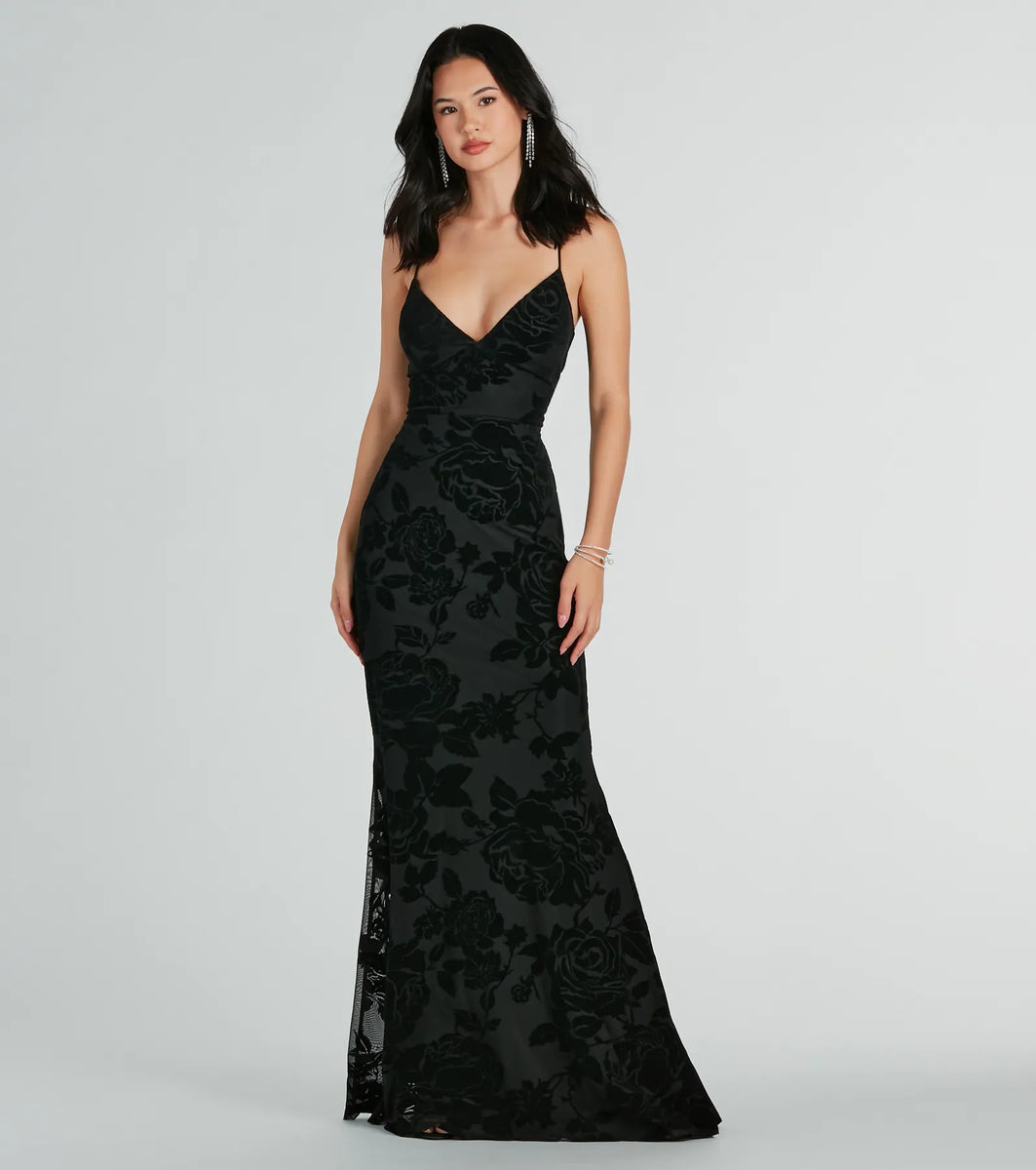 ワンピース elfelfelfarchives LACE LINED DRESS Black Short Sleeve A-Line Lace Dress in Black / Prussian Blue