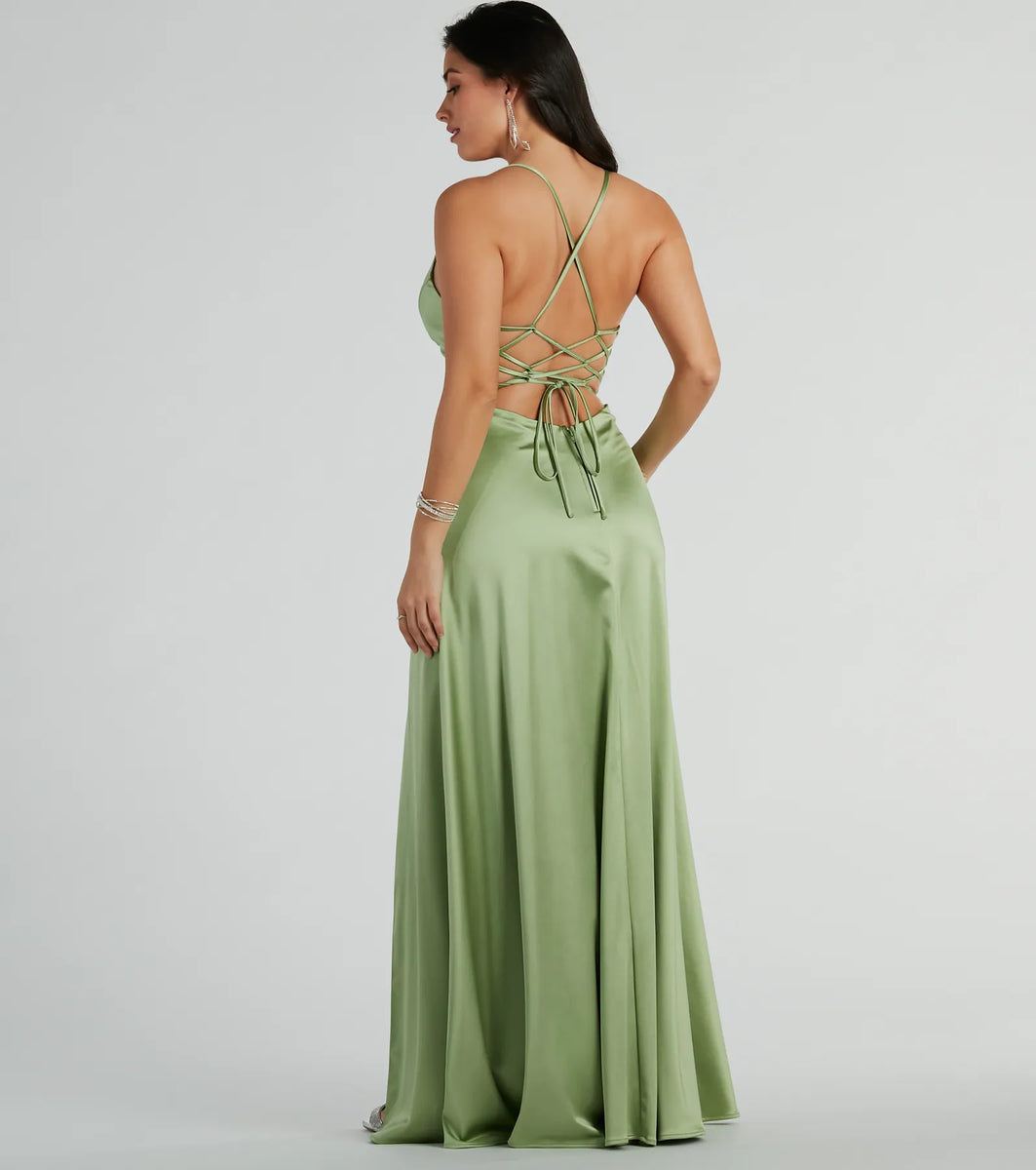 Vienna Lace-Up Satin A-Line Formal Dress | Windsor Vienna Lace-Up Satin A-Line Formal Dress | Windsor