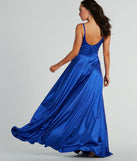The Amina Scoop Neck A-Line Glitter Formal Dress is an elegant royal blue formal dress in a rich seasonal color and with unique design accents that make dressing up for winter parties, holiday balls, or festive gatherings effortless!