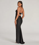 The Sadie Rhinestone Corset Open Back Mermaid Formal Dress is an elegant black formal dress in a rich seasonal color and with unique design accents that make dressing up for winter parties, holiday balls, or festive gatherings effortless!