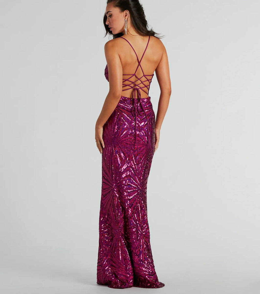 serena sequin mesh mermaid dress Serena Sequin Mesh Mermaid Dress