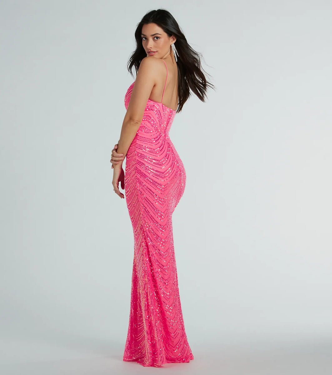 Elegant Black V-Neck Mermaid Sequin Prom Dress for Evening Parties and Formal Events main image 0