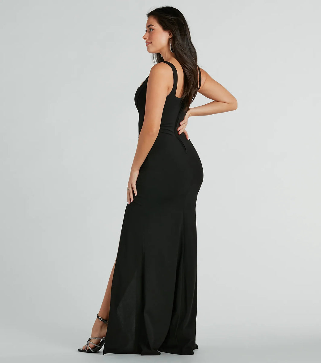 Sara Sleeveless Mermaid Crepe Long Formal Dress | Windsor