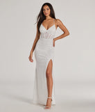 You'll look stunning in the Teresa Lace Up Corset Mermaid Lace Formal Dress, a white formal dress designed to create an effortless yet standout look as women's formal holiday attire, work party outfit, or NYE dress.