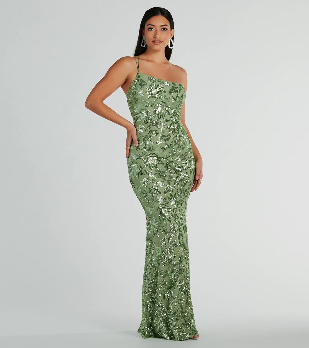 Meredith One-Shoulder Sequin Formal Dress | Windsor Meredith One-Shoulder Sequin Formal Dress | Windsor