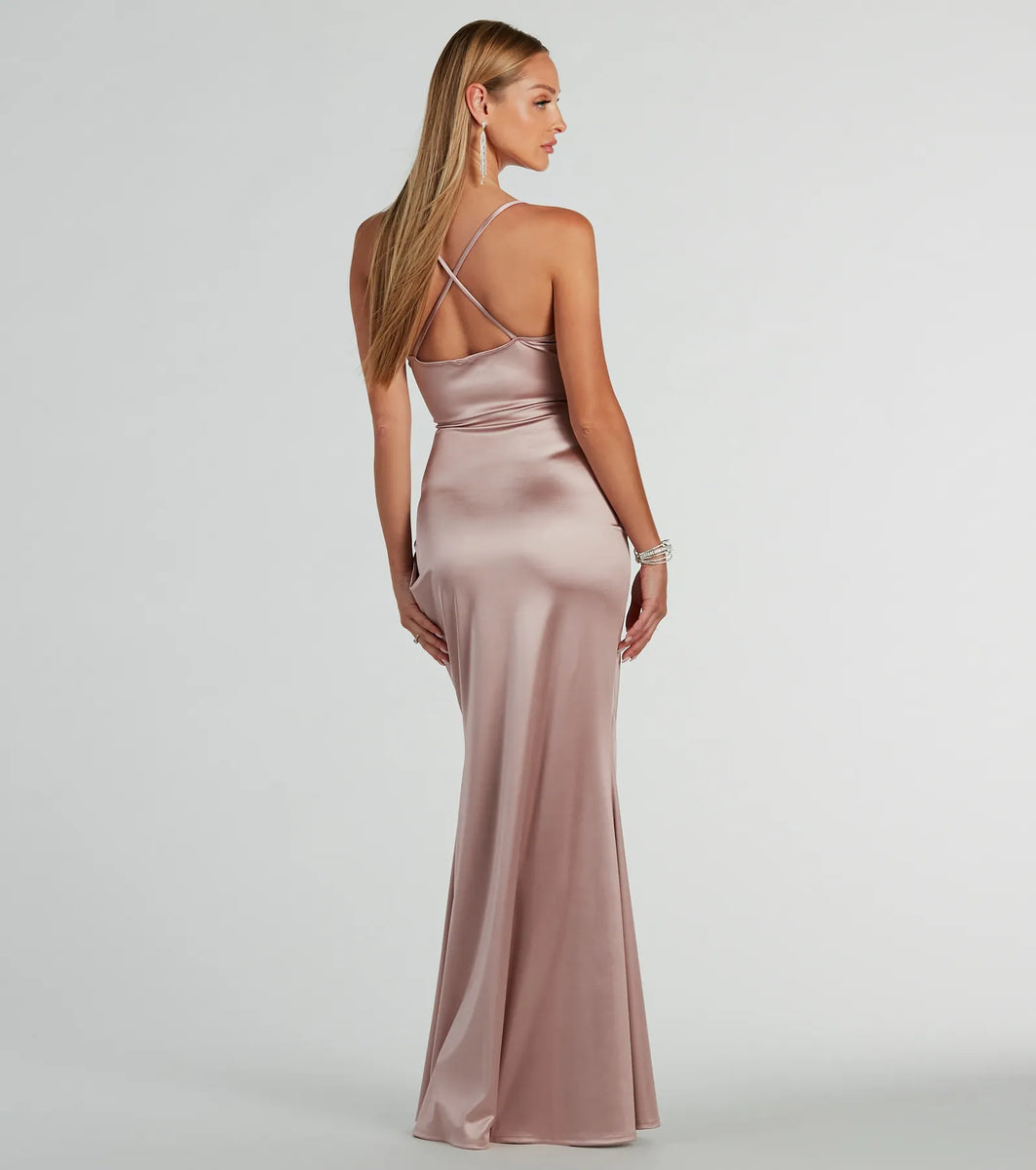 Zosia V-Neck Mermaid Satin Formal Dress | Windsor