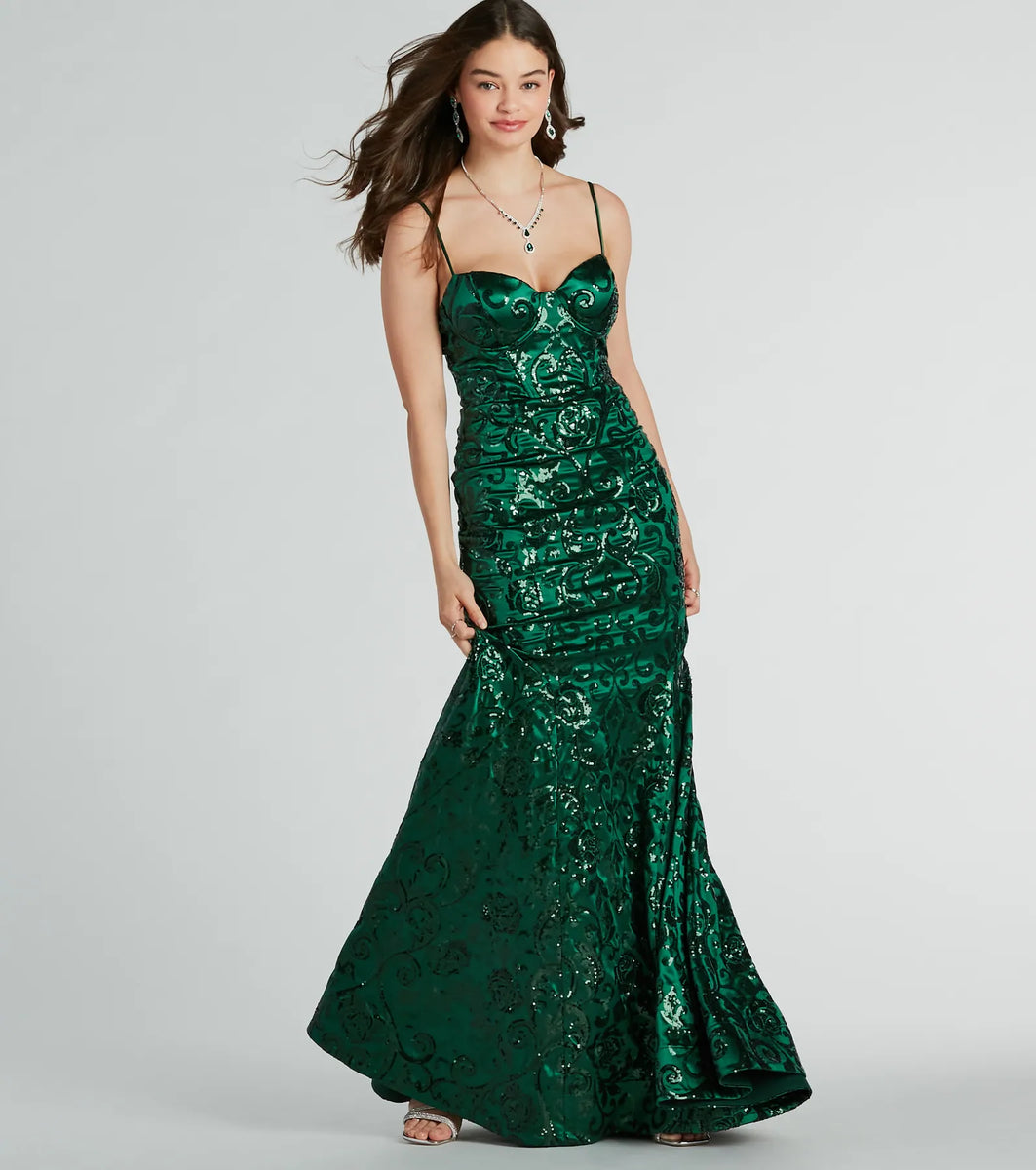 Tori Sweetheart Mermaid Sequin Satin Formal Dress | Windsor Tori Sweetheart Mermaid Sequin Satin Formal Dress | Windsor