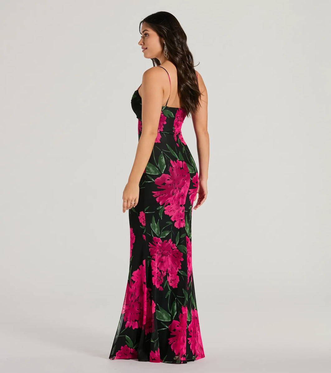 savannah formal crepe long dress Purple Scoop Neck A-Line Mini Dress
