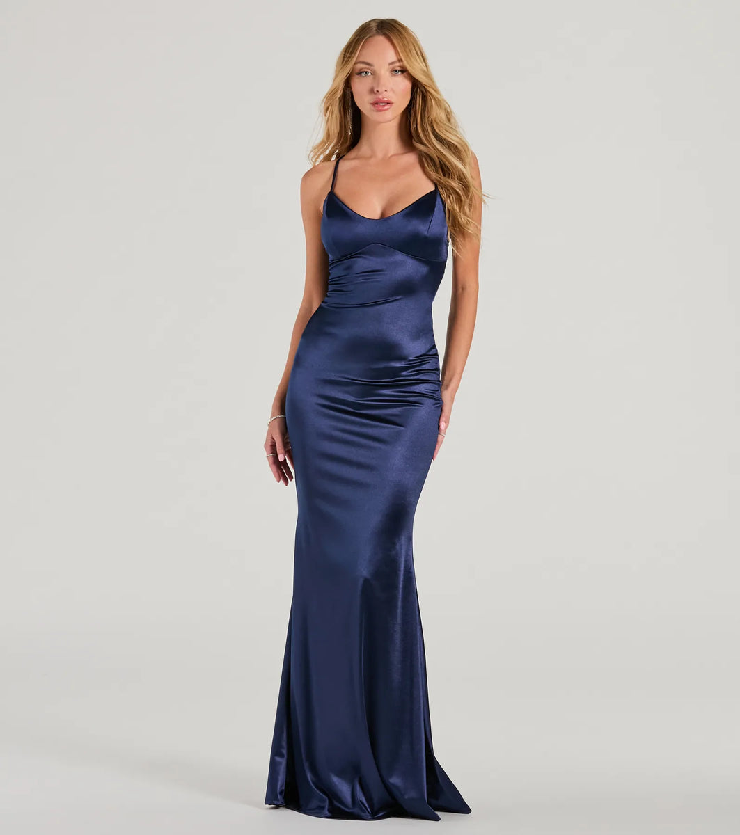 Emmie Lace-Up Mermaid Satin Formal Dress | Windsor Emmie Lace-Up Mermaid Satin Formal Dress | Windsor