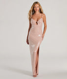 You'll feel stylish and confident in the Emerie V-Neck Cutout Slim Sequin Formal Dress as your Winter Formal Dress to stand out at your dance or event.