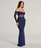 With textured fabric and festive style, this navy blue formal dress is perfect for standing out at Christmas gatherings, holiday parties, and New Year's Eve celebrations.