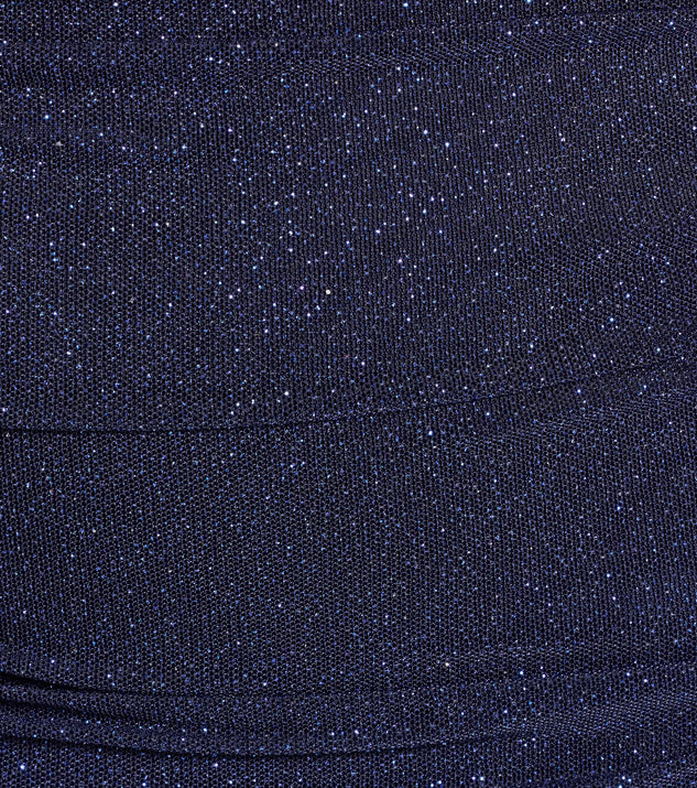 With textured fabric and festive style, this navy blue formal dress is perfect for standing out at Christmas gatherings, holiday parties, and New Year's Eve celebrations.