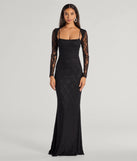 The Adele Sleeveless Lace Mermaid Dress With Bolero is an elegant black formal dress in a rich seasonal color and with unique design accents that make dressing up for winter parties, holiday balls, or festive gatherings effortless!