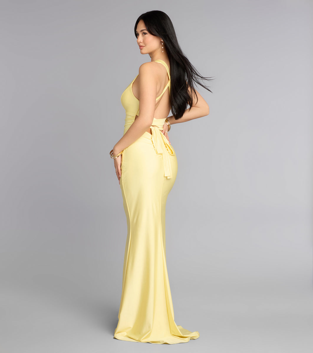 Jianne Formal Lace-Up Back Long Dress Jianne Formal Lace-Up Back Long Dress