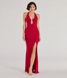 The Kindra High-Slit Mermaid Halter Dress in a vibrant hue is the perfect red holiday dress for seasonal celebrations from winter weddings and cocktail parties to holiday and New Year's Eve celebrations!