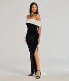 The Verona Off-The-Shoulder Bow Back Velvet Formal Dress is an essential holiday or NYE dress that pairs chic style with versatility making it perfect for cocktail events, New Year's Eve parties, or as a winter wedding guest look.
