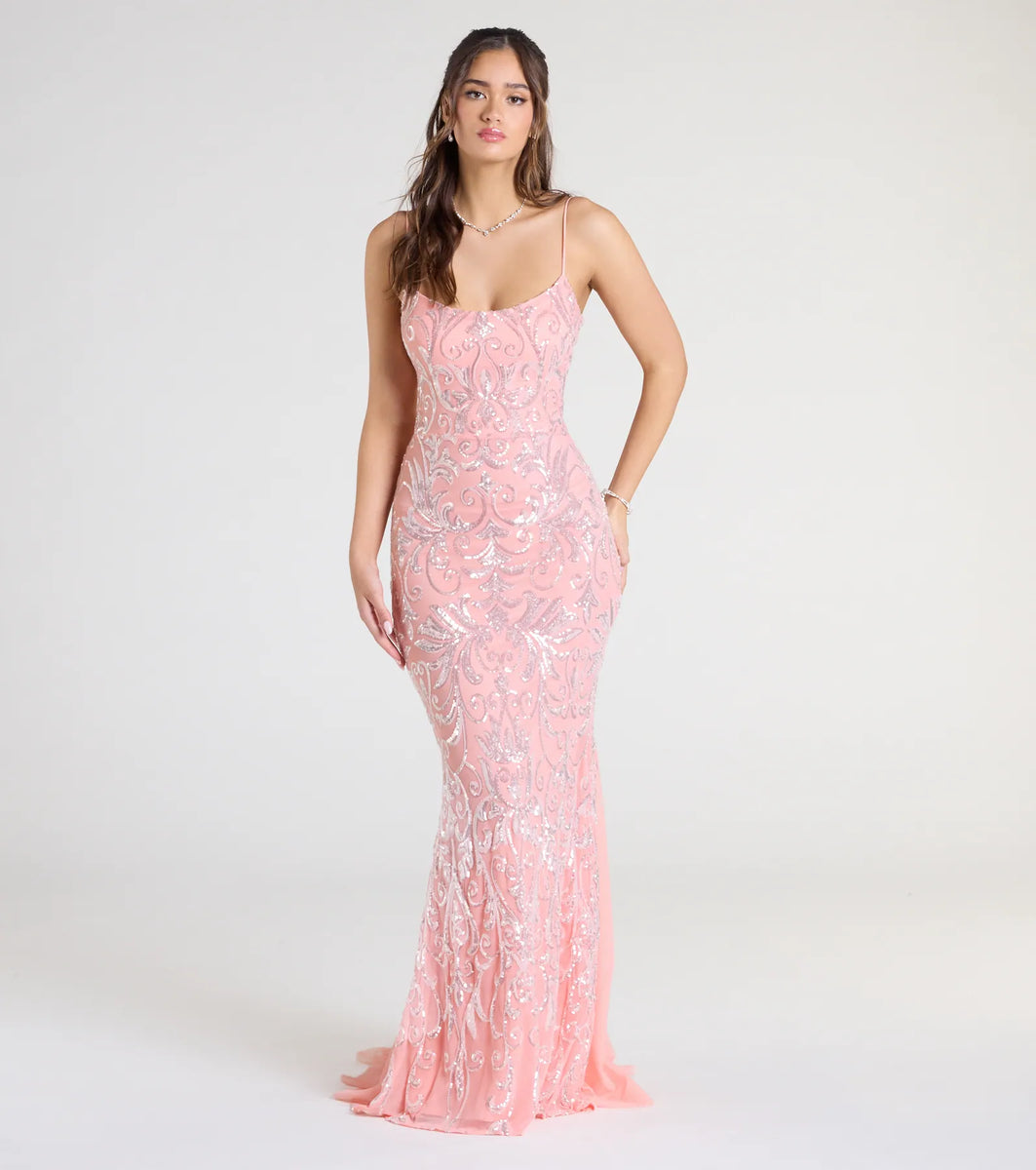 Claire Lace-Up Sequin Mermaid Dress | Windsor