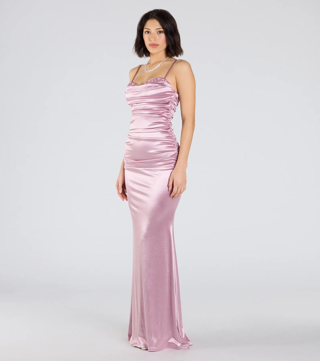 Shondra Sweetheart Applique Satin Mermaid Dress | Windsor