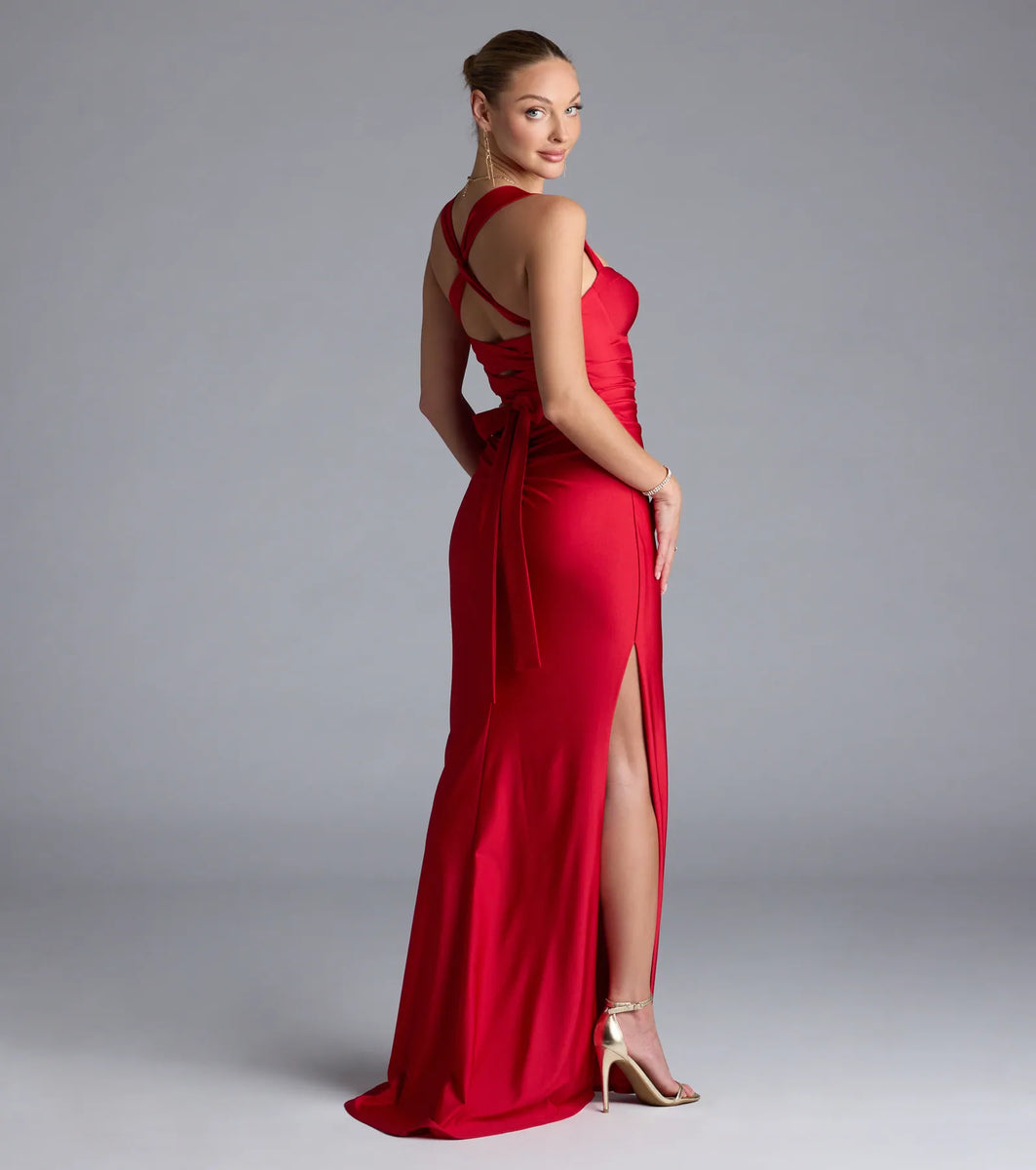 Whitney Lace-Up Slit Formal Dress | Windsor Whitney Lace-Up Slit Formal Dress | Windsor